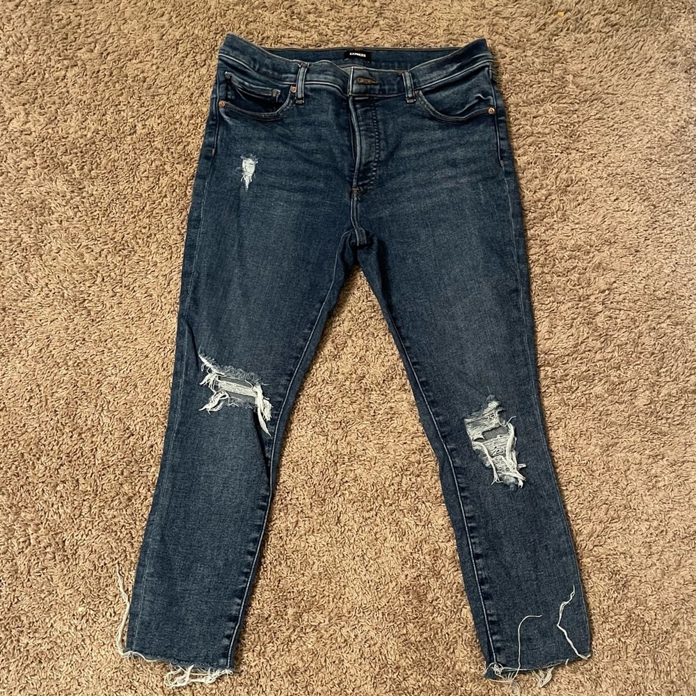 Express Skinny Mid Rise Jeans - Size 12S